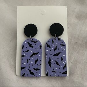 Halloween Bat & Moon Statement Earrings